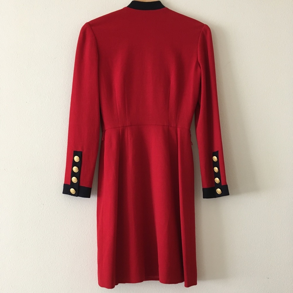 Linda Allard Ellen Tracy Red Wool Peacoat - Picture 2 of 7